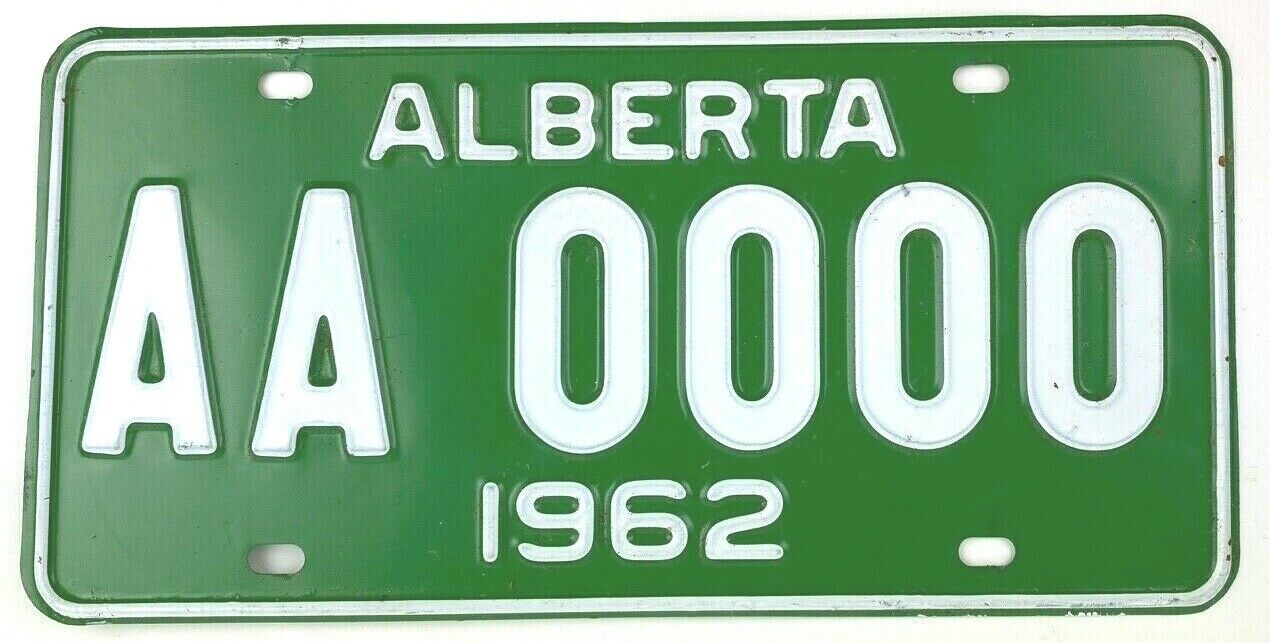Alberta Canada 1962 License Plate Sample 0000 Garage Car Tag Man Cave Vtg Decor