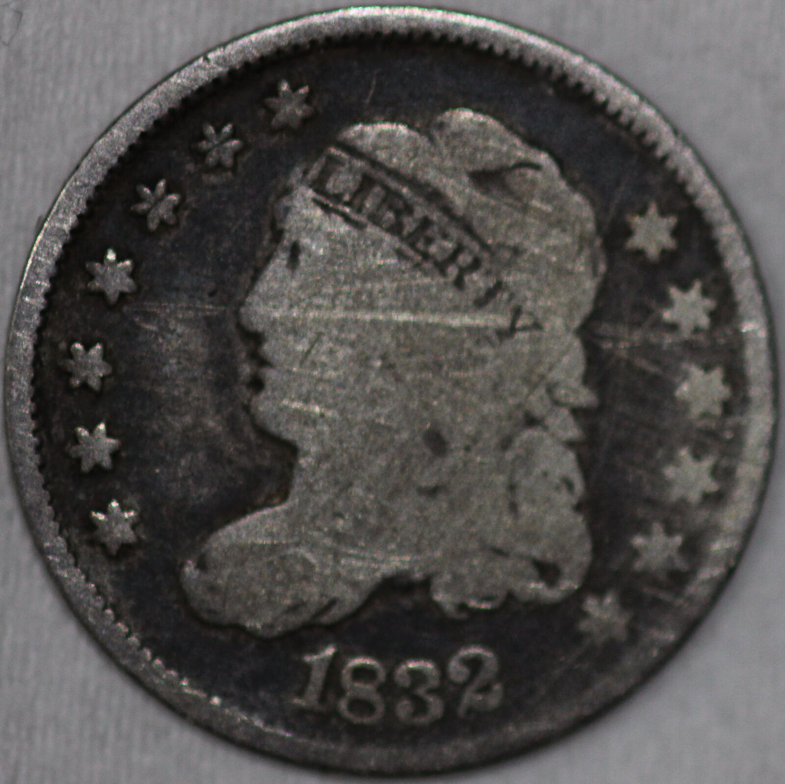 1832-p Capped Bust Half Dime From The 1800's As Shown [sn01]