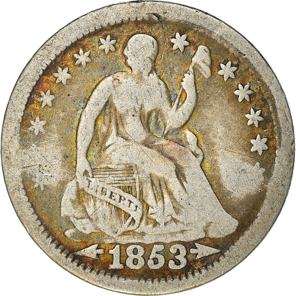 [#841800] Coin, United States, Seated Liberty Half Dime, Half Dime, 1853, U.s. M