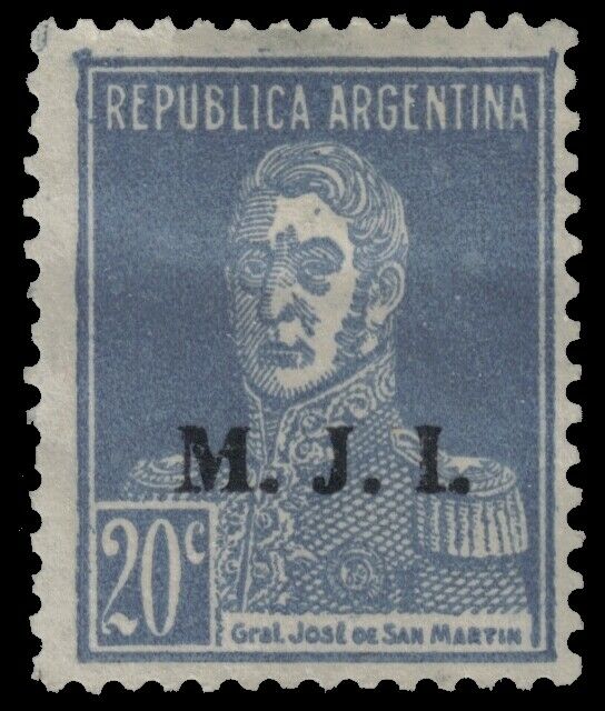 Argentina Od224b - Jose De San Martin Overprinted "m.j.i." Type Ii (pa69072)