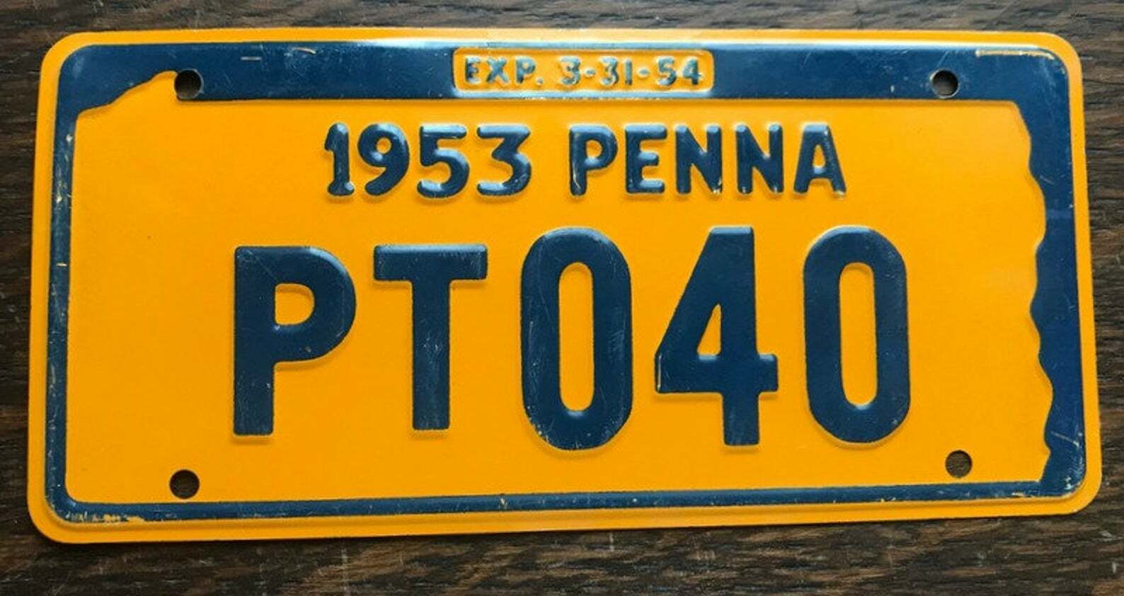 1953 Wheaties Post Cereal Premium Prize Bicycle License Plate - Pennsylvania