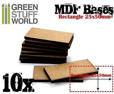 10x Mdf Bases - Rectangle 25x50mm - Thickness 3mm Basing Laser Wargames Cavalry