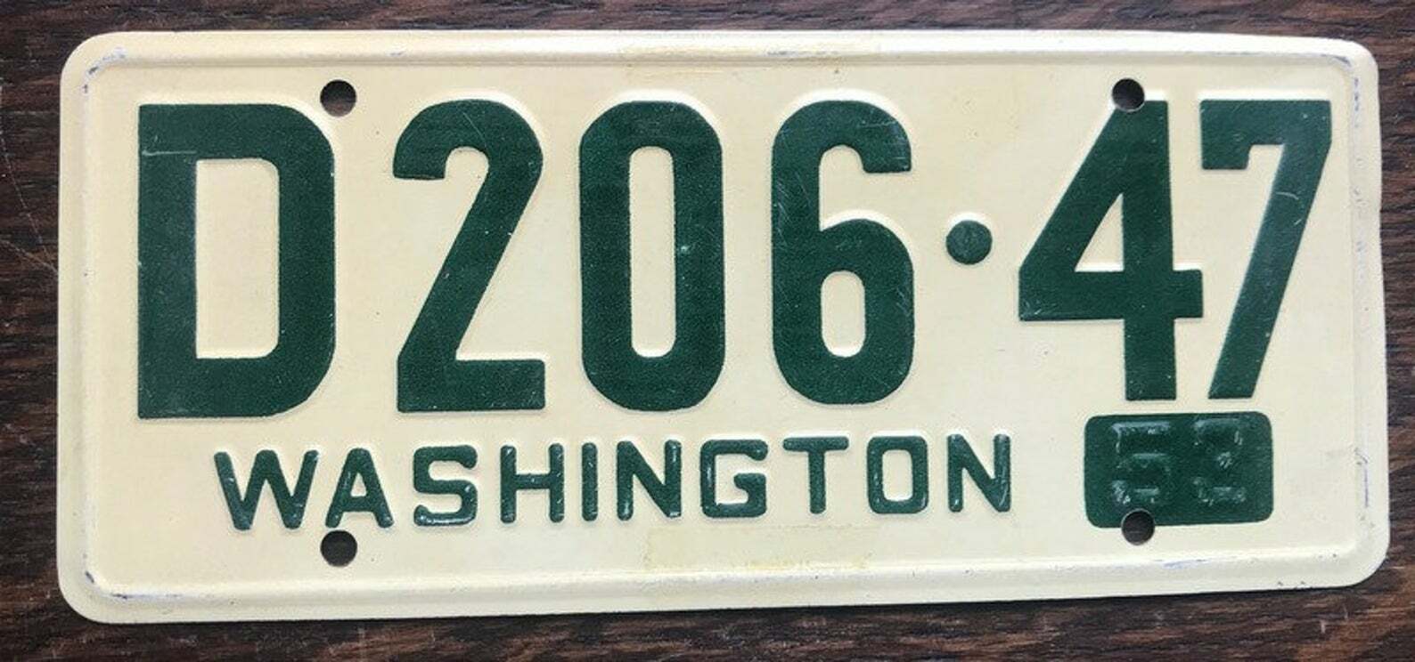 1953 Wheaties Post Cereal Premium Prize Bicycle License Plate - Washington