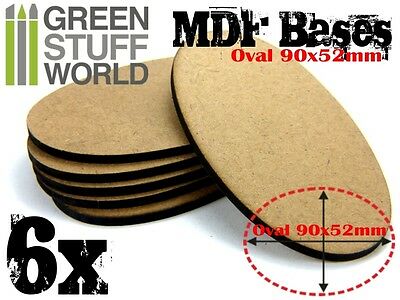 6x Mdf Bases - Aos Oval 90x52mm - Thickness 3mm Basing Laser Cut Wargames