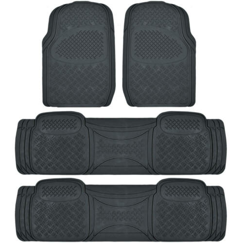 Full Set Floor Mats For Kia Sedona 4 Piece 3 Row Black Semi Custom Fit
