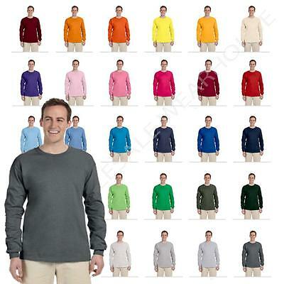 Fruit Of The Loom Mens Long Sleeve T-shirt Heavy Cotton Tee Wd930