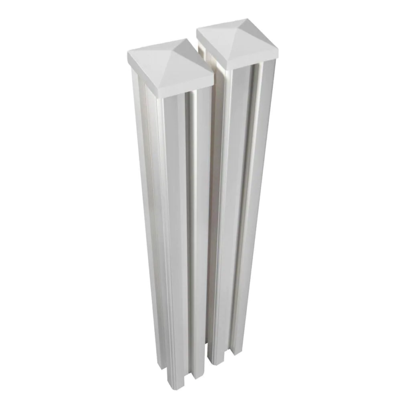 6 Ft. X 4.5 In. Fence Posts Premium Vinyl With Caps And Uv Protection (2-pack)