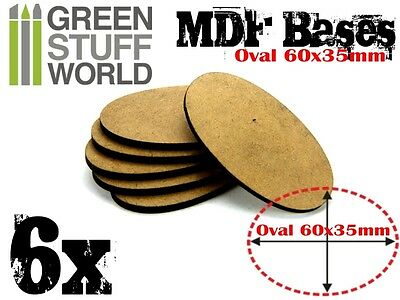 6x Mdf Bases - Aos Oval 60x35mm - Thickness 3mm Basing Laser Cut Wargames