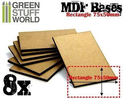8x Mdf Bases - Rectangle 75x50mm - Thickness 3mm Basing Laser Wargames Demigryph