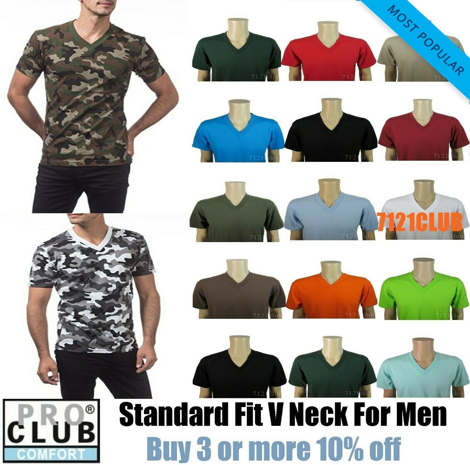 Pro Club V Neck T Shirts Plain Mens Camo Shirt Proclub Short Sleeve Big And Tall
