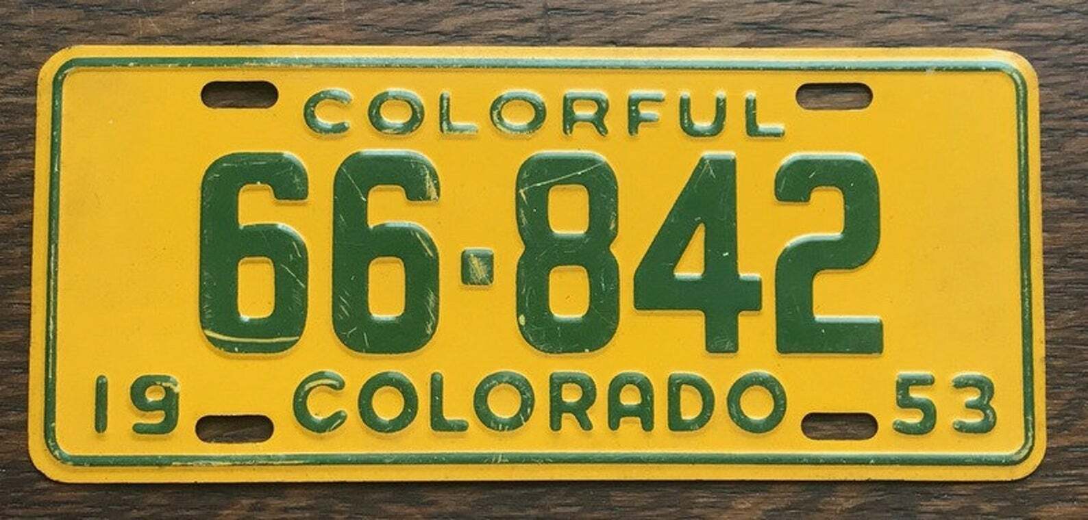 1954 Wheaties Post Cereal Premium Prize Bicycle License Plate -colorado