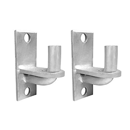 2 Pack Wall Mount Flat Back Gate Hinges, Chain Link Wood Fence Post Gate Hinge