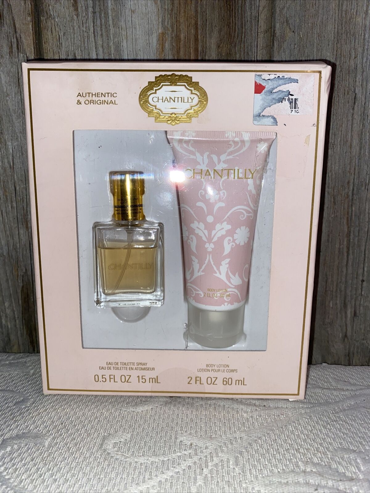 Vintage Dana Chantilly Eau De Toilette .05 Perfume & Body Lotion 2.0 Gift Set