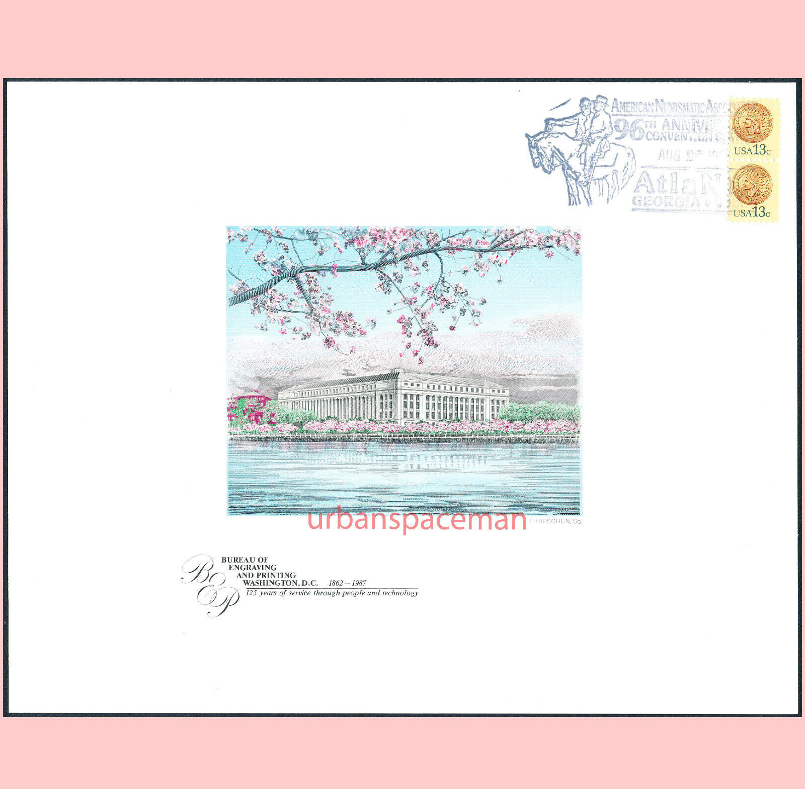 B101 Bep 125th Anniversary Cherry Blossoms Souvenir Card Ana 1987 Show Cancel