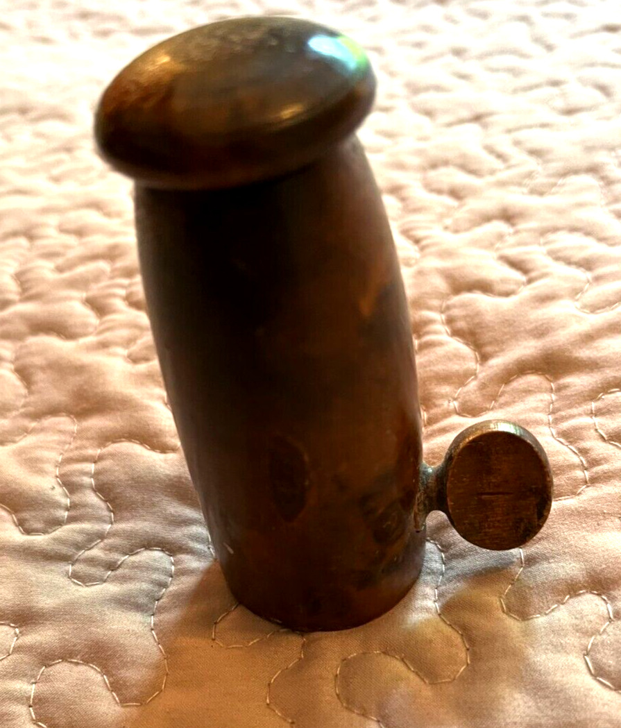 Vintage Small 3 3/8"  Wooden Pepper Grinder, Wooden Hand Crank Made In France