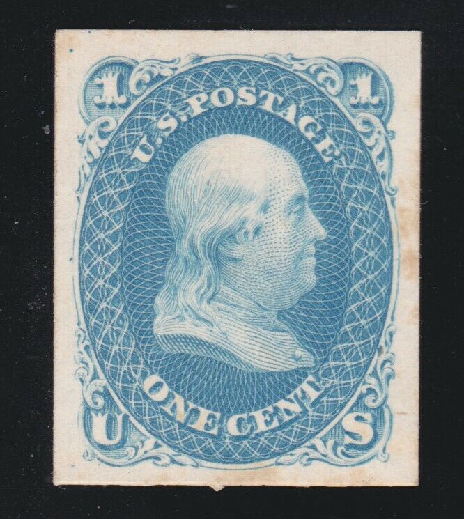 Us 63p4 1c Franklin Proof On Card Xf H Scv $40