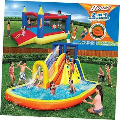 Inflatable Water Slide & Bounce House (combo Pack) - Huge Heavy Duty Outdoor