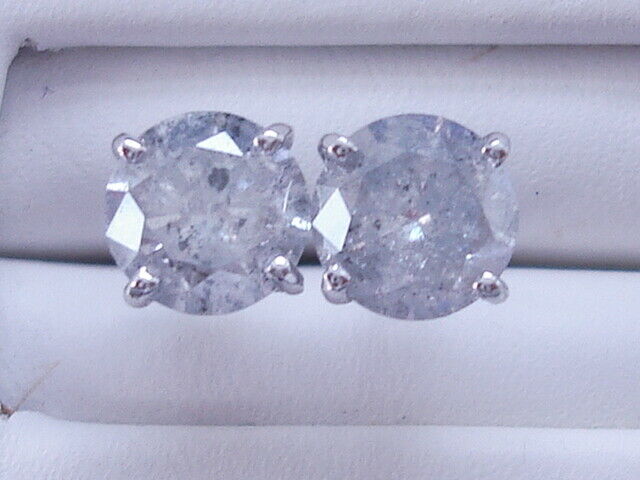 2.10 Ctw Round Cut Diamond Stud Earrings G I2 Low Price Sparkly!
