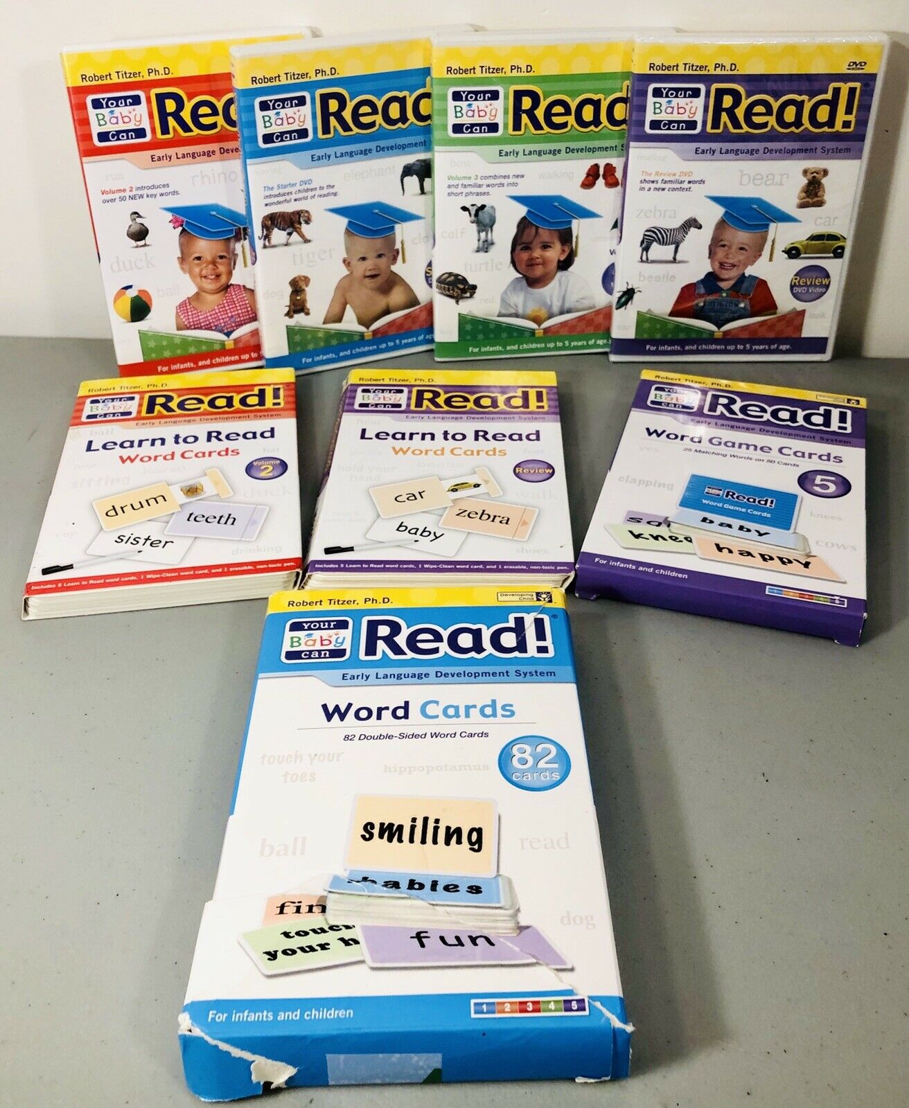 Your Baby Can Read Lot Of 4 Dvds And 4 Packs Of Word Cards