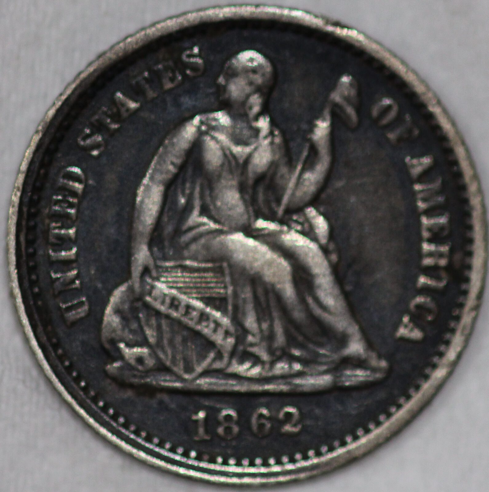1862-p Seated Liberty Half Dime Impaired Proof, Lightly Circulated As Shown