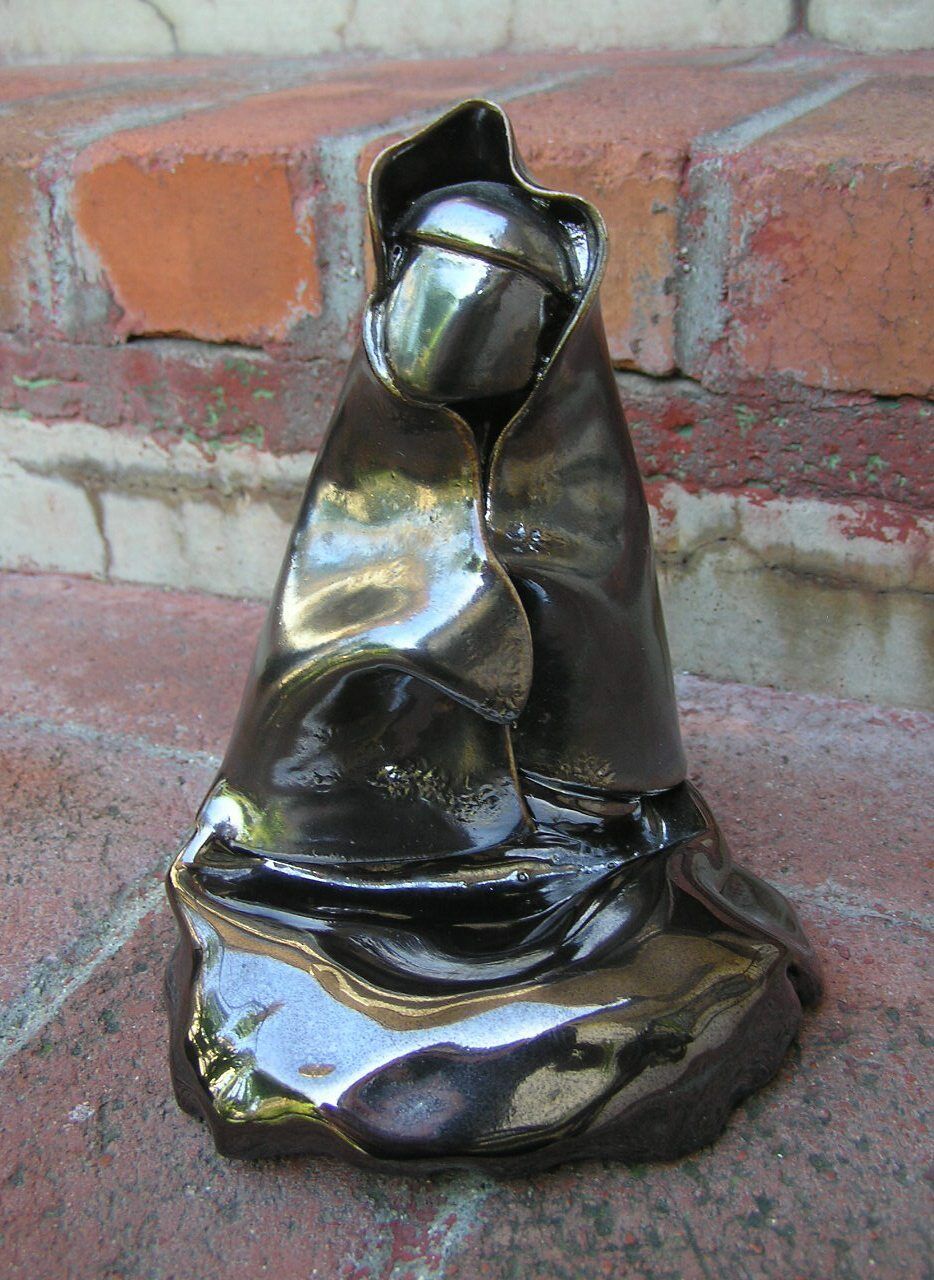 Angelina Medina Acoma Pueblo Zuni Pottery Earth Mother Sculpture Metallic Glaze