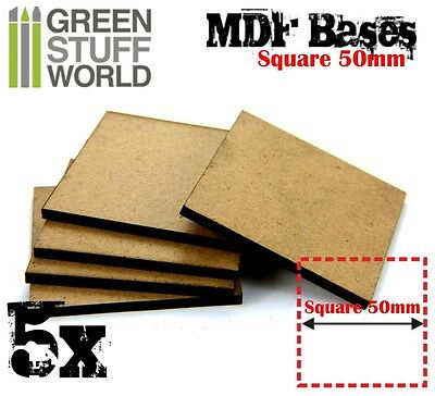 5x Mdf Bases - Square 50mm - Thickness 3mm Basing Laser Cut Wargames Monster