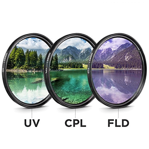 58mm Filter Kit 3 Piece Uv Fld Cpl Filters For Canon Nikon Sony Dslr Cameras