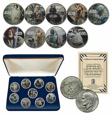 Star Wars Genuine 1977 Eisenhower Dollar 9-coin Set W/ Box - Officially Licensed