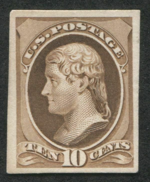 209p3 10c Brown Nh Plate Proof On India On Card