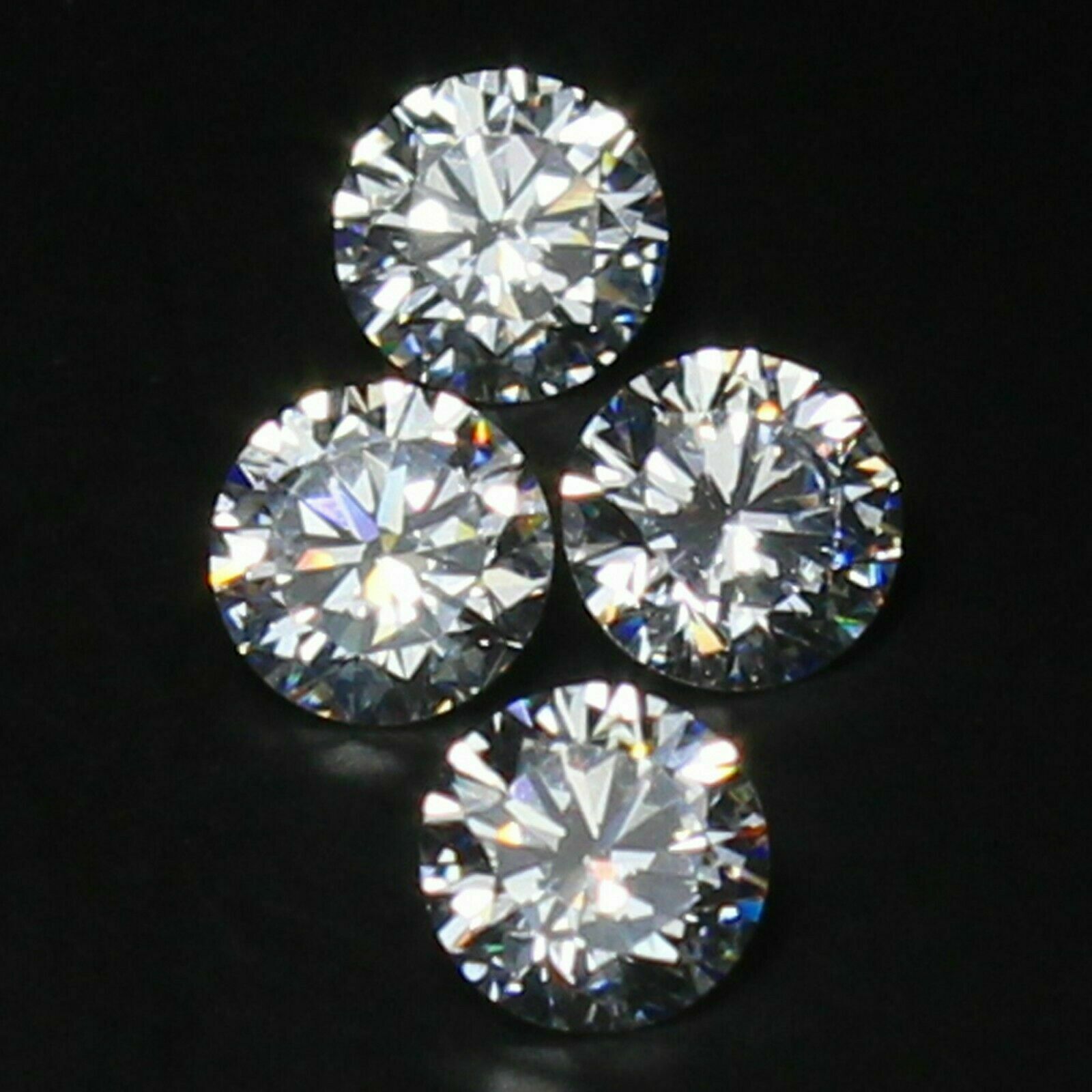 4 Pcs Lot Of Fg Color Vs1 Brillant Cut 1.10 Mm Round White Loose Diamond R 10