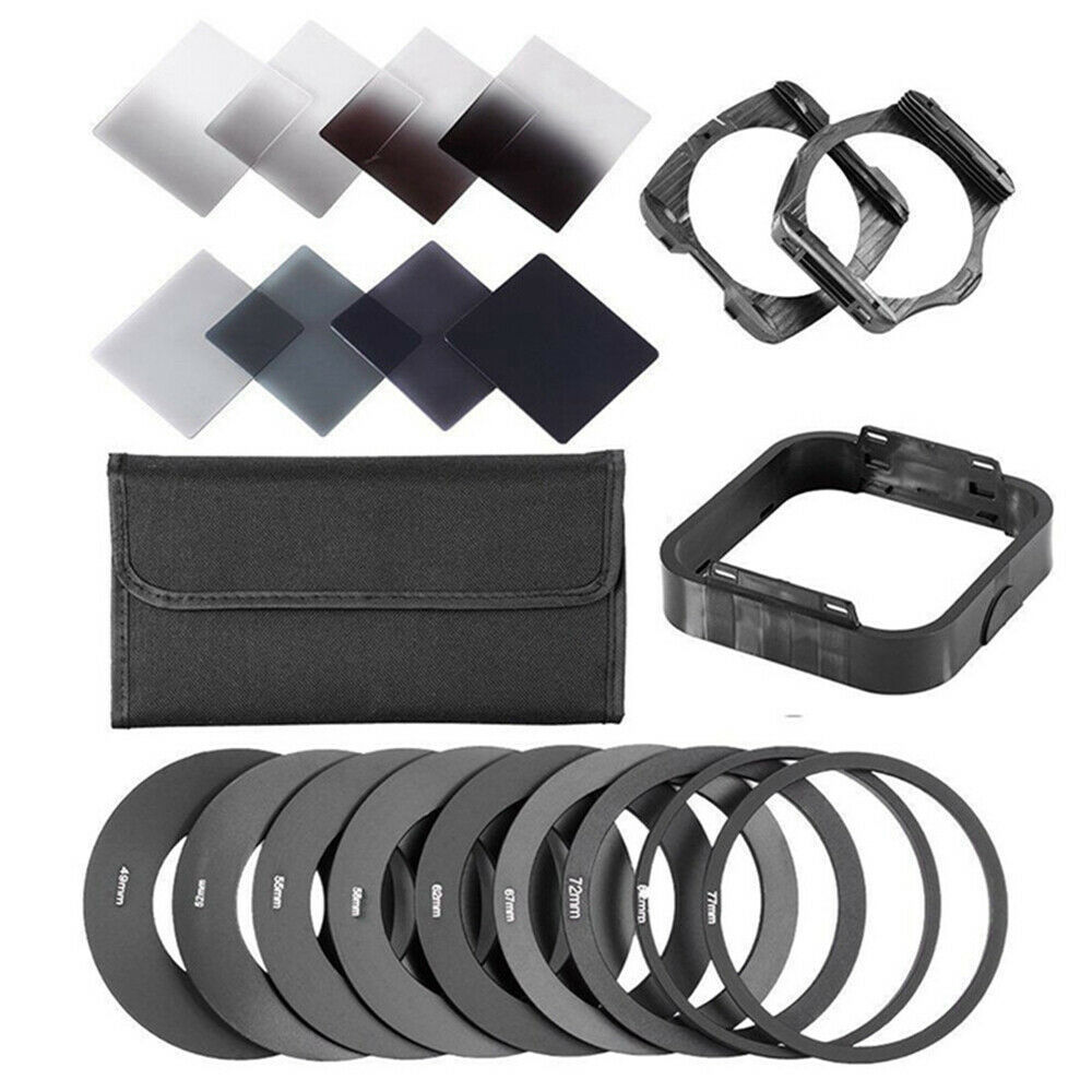 Square Neutral Density Nd 2 4 8 16  Filter Kit For Cokin P+ Holder+adapter Rings
