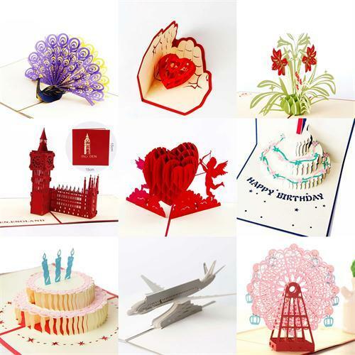 3d Sprinkles Gifts  Cut Out Greeting Happy Birthday Cake Cards-up Card Christmas