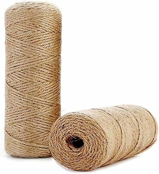Natural Jute Twine For Gift Wrapping String Kit With Paper Gift Tags, Wooden