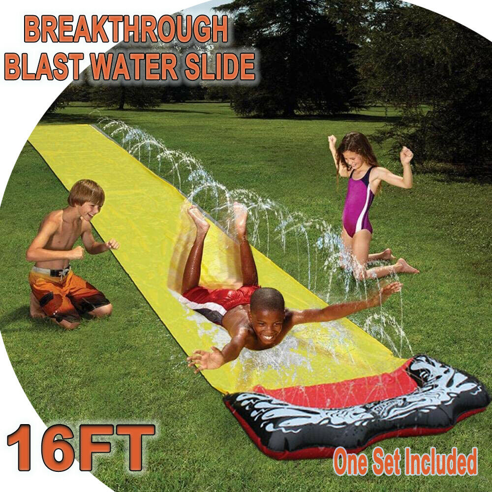 Lawn Water Slide Outdoor Water Slip N Slide Summer Toy Splash Sprinkler Backyard