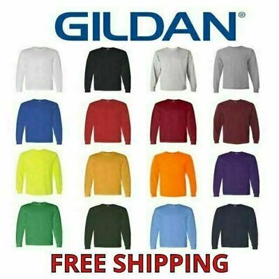 Gildan Heavy Cotton Men's Long Sleeve T Shirt Blank Plain Tee Basic 5400 S-3xl