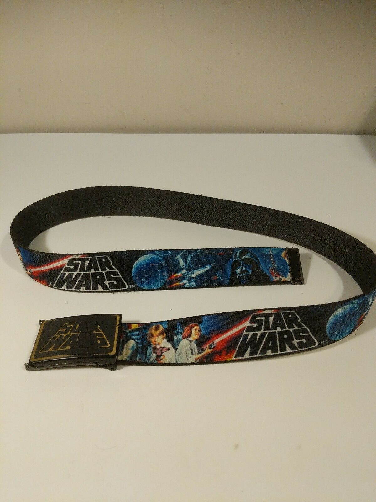 Vintage Star Wars Belt Buckle W/ Belt 1.5"x 41" Long Hard To Find