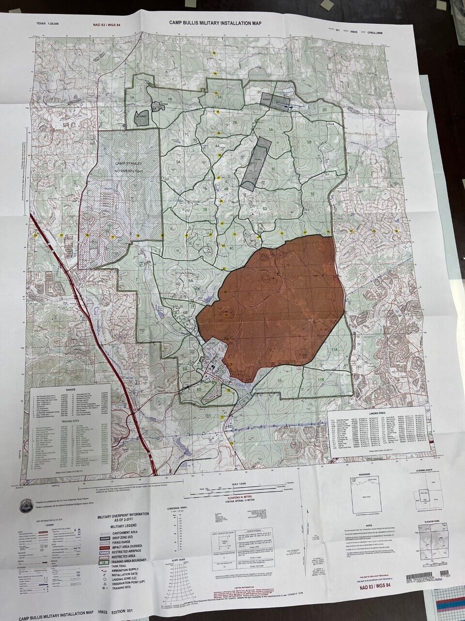 Us Military Topographic Map, Camp Bullis Texas  Tx (san Antonio)  Spec Ed 1:25k