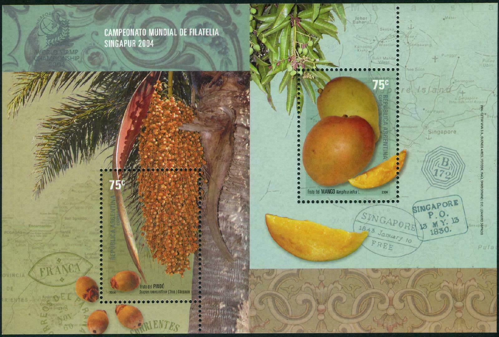 Argentina 2004 Singapore Exhibition Fruits Cuisine Gastronomy Miniature Sheet