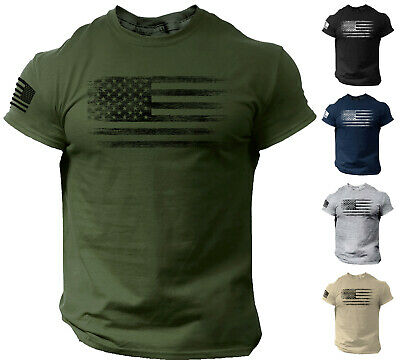 Usa Distressed Flag Men T Shirt Patriotic American Tee