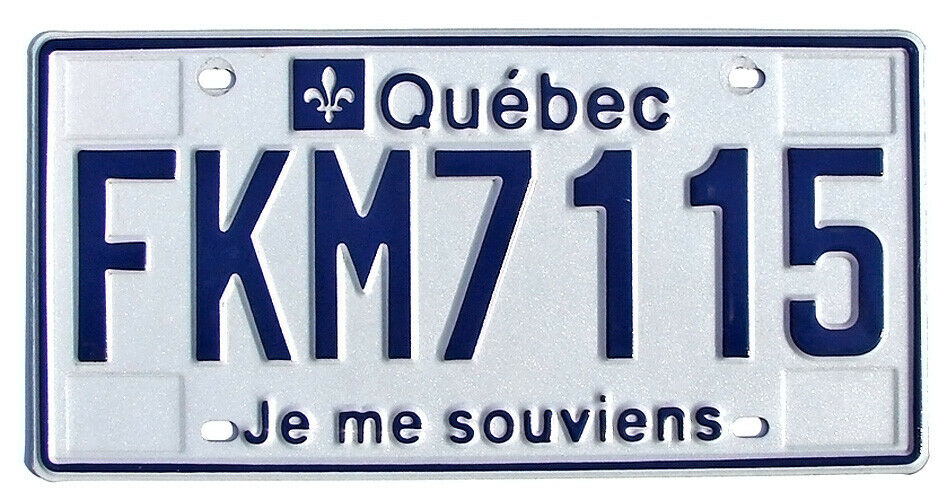 Quebec Canada License Plate Je Me Souviens (random Plate #)
