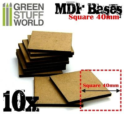 10x Mdf Bases - Square 40mm - Thickness 3mm Basing Laser Cut Wargames Ogre