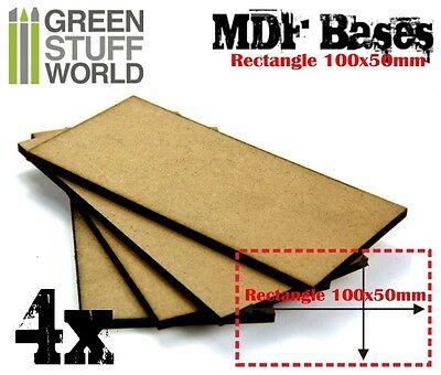 4x Mdf Bases - Rectangle 100x50mm - Thickness 3mm Basing Laser Wargames Chariot