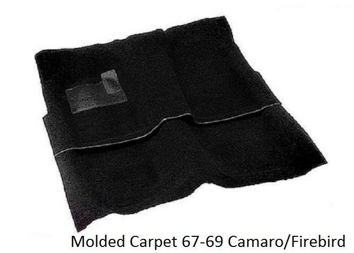 Molded Carpet Set 67-69 Camaro Firebird 80/20loop Black W/jute Backing Carpeting