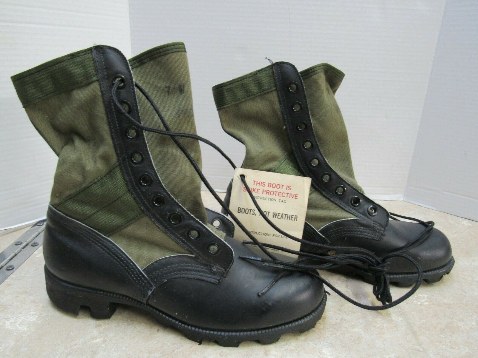 Us Military Post Vietnam Era Od Jungle Boots W/ Insoles 1989 Dated Nos 7w