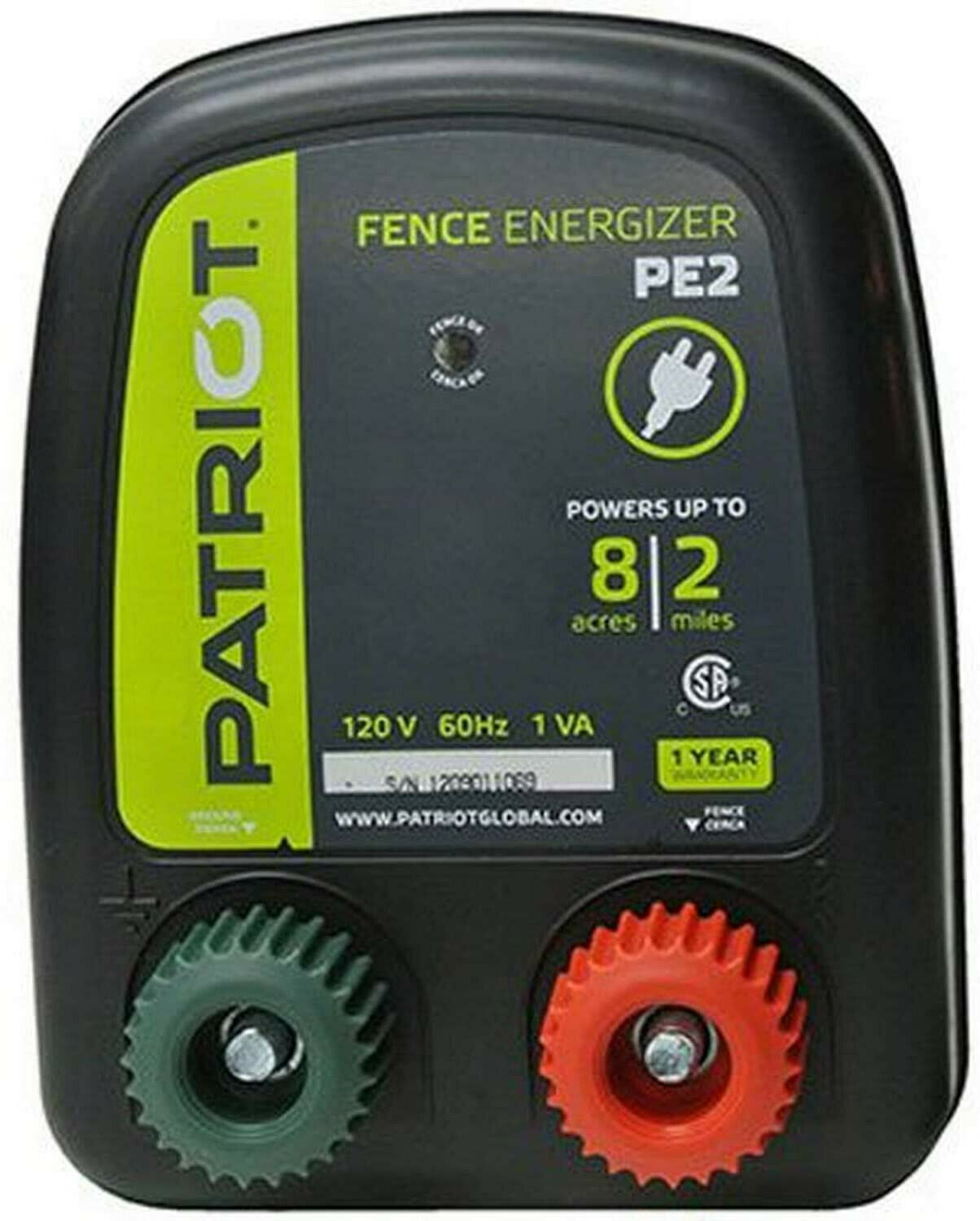Patriot Pe2 Electric Fence Energizer, 0.10 Joule And Wiring Components - Nib