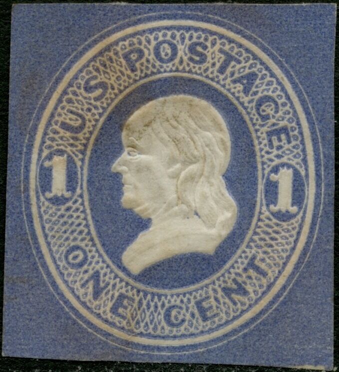 #e47 1¢ Die Proof Essay Toning Unlisted Color Blue On Blue Bp5658