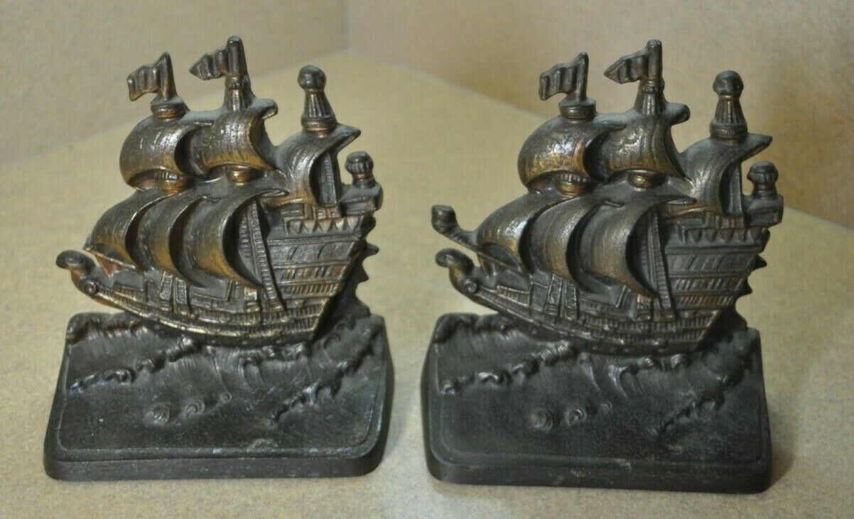 Vintage Pm Craftsman Cast Iron Bookends *ships