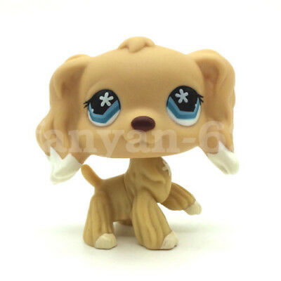 #748 Rare Pet Shop Brown Cocker Spaniel Dog Flower Eyes Animal Lps Toy
